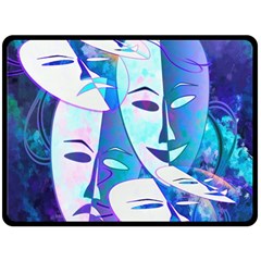 Abstract Mask Artwork Digital Art Double Sided Fleece Blanket (large)  by Nexatart