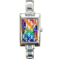 Abstract Mask Artwork Digital Art Rectangle Italian Charm Watch by Nexatart