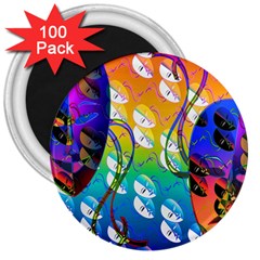 Abstract Mask Artwork Digital Art 3  Magnets (100 pack)