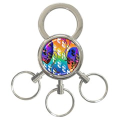 Abstract Mask Artwork Digital Art 3-Ring Key Chains