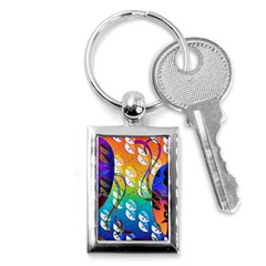 Abstract Mask Artwork Digital Art Key Chains (rectangle)  by Nexatart