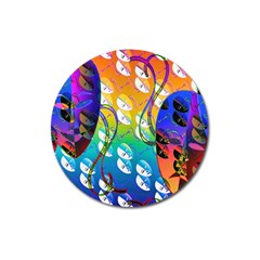 Abstract Mask Artwork Digital Art Magnet 3  (Round)