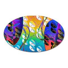 Abstract Mask Artwork Digital Art Oval Magnet