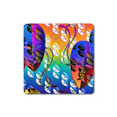 Abstract Mask Artwork Digital Art Square Magnet