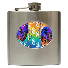 Abstract Mask Artwork Digital Art Hip Flask (6 Oz) by Nexatart