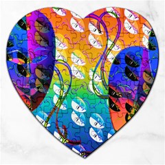 Abstract Mask Artwork Digital Art Jigsaw Puzzle (heart) by Nexatart