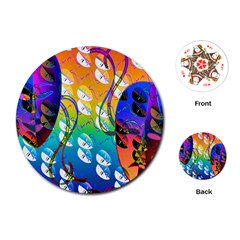 Abstract Mask Artwork Digital Art Playing Cards (Round) 