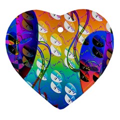 Abstract Mask Artwork Digital Art Heart Ornament (Two Sides)