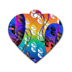 Abstract Mask Artwork Digital Art Dog Tag Heart (Two Sides)