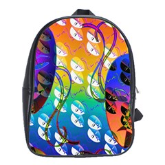 Abstract Mask Artwork Digital Art School Bags(Large) 