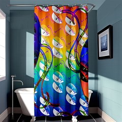 Abstract Mask Artwork Digital Art Shower Curtain 36  x 72  (Stall) 