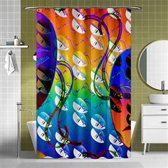 Abstract Mask Artwork Digital Art Shower Curtain 48  x 72  (Small) 