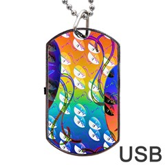 Abstract Mask Artwork Digital Art Dog Tag USB Flash (One Side)