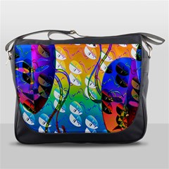 Abstract Mask Artwork Digital Art Messenger Bags