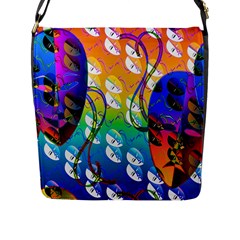 Abstract Mask Artwork Digital Art Flap Messenger Bag (L) 