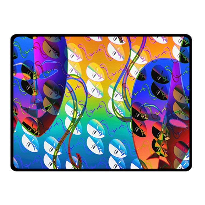 Abstract Mask Artwork Digital Art Double Sided Fleece Blanket (Small) 