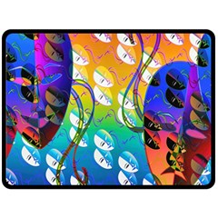 Abstract Mask Artwork Digital Art Double Sided Fleece Blanket (Large) 