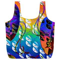 Abstract Mask Artwork Digital Art Full Print Recycle Bags (L) 