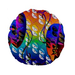 Abstract Mask Artwork Digital Art Standard 15  Premium Flano Round Cushions