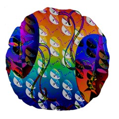 Abstract Mask Artwork Digital Art Large 18  Premium Flano Round Cushions by Nexatart