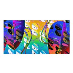 Abstract Mask Artwork Digital Art Satin Shawl