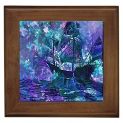 Abstract Ship Water Scape Ocean Framed Tiles by Nexatart