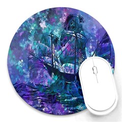 Abstract Ship Water Scape Ocean Round Mousepads by Nexatart