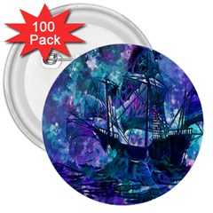 Abstract Ship Water Scape Ocean 3  Buttons (100 Pack)  by Nexatart