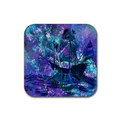 Abstract Ship Water Scape Ocean Rubber Coaster (square)  by Nexatart