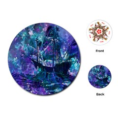 Abstract Ship Water Scape Ocean Playing Cards (round)  by Nexatart