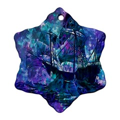 Abstract Ship Water Scape Ocean Ornament (snowflake) by Nexatart