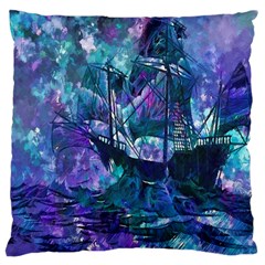 Abstract Ship Water Scape Ocean Large Cushion Case (two Sides) by Nexatart