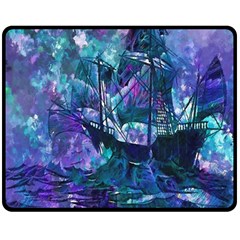 Abstract Ship Water Scape Ocean Double Sided Fleece Blanket (medium)  by Nexatart