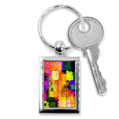 Abstract Squares Background Pattern Key Chains (rectangle)  by Nexatart