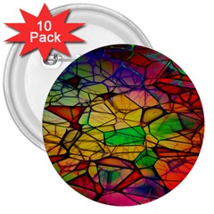 Abstract Squares Triangle Polygon 3  Buttons (10 Pack)  by Nexatart