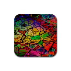 Abstract Squares Triangle Polygon Rubber Coaster (square)  by Nexatart