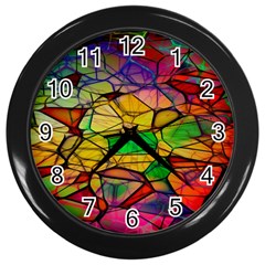 Abstract Squares Triangle Polygon Wall Clocks (black) by Nexatart