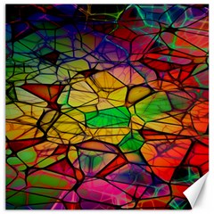 Abstract Squares Triangle Polygon Canvas 20  X 20   by Nexatart