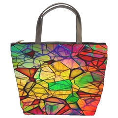 Abstract Squares Triangle Polygon Bucket Bags by Nexatart