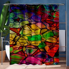 Abstract Squares Triangle Polygon Shower Curtain 60  X 72  (medium)  by Nexatart