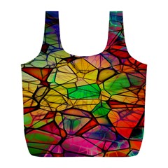 Abstract Squares Triangle Polygon Full Print Recycle Bags (l)  by Nexatart