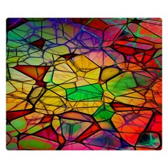 Abstract Squares Triangle Polygon Double Sided Flano Blanket (small)  by Nexatart