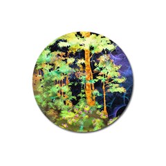 Abstract Trees Flowers Landscape Magnet 3  (round) by Nexatart