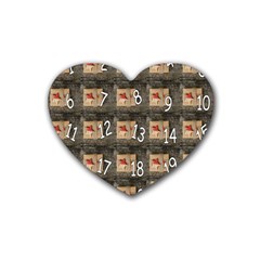 Advent Calendar Door Advent Pay Rubber Coaster (heart)  by Nexatart