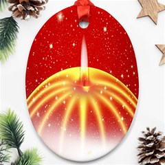 Advent Candle Star Christmas Ornament (oval) by Nexatart