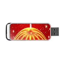 Advent Candle Star Christmas Portable Usb Flash (one Side) by Nexatart