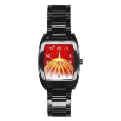 Advent Candle Star Christmas Stainless Steel Barrel Watch by Nexatart