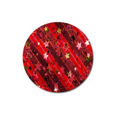 Advent Star Christmas Poinsettia Magnet 3  (round) by Nexatart