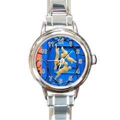 Animal Hare Window Gold Round Italian Charm Watch by Nexatart