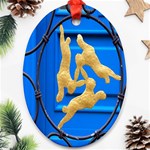 Animal Hare Window Gold Ornament (Oval) Front